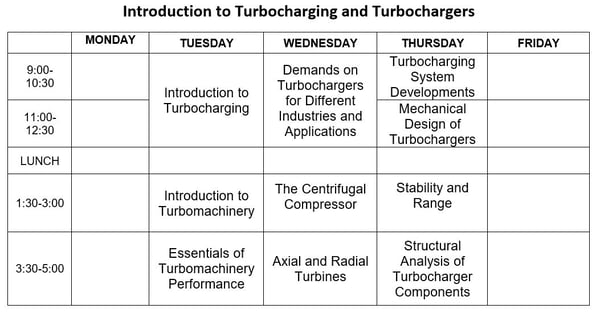 Turbocharger Calendar Agenda