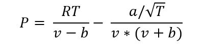 The formula for the Redlich–Kwong model
